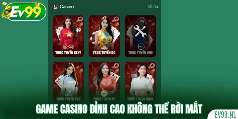 Những tựa game casino đỉnh cao không thể rời mắt
